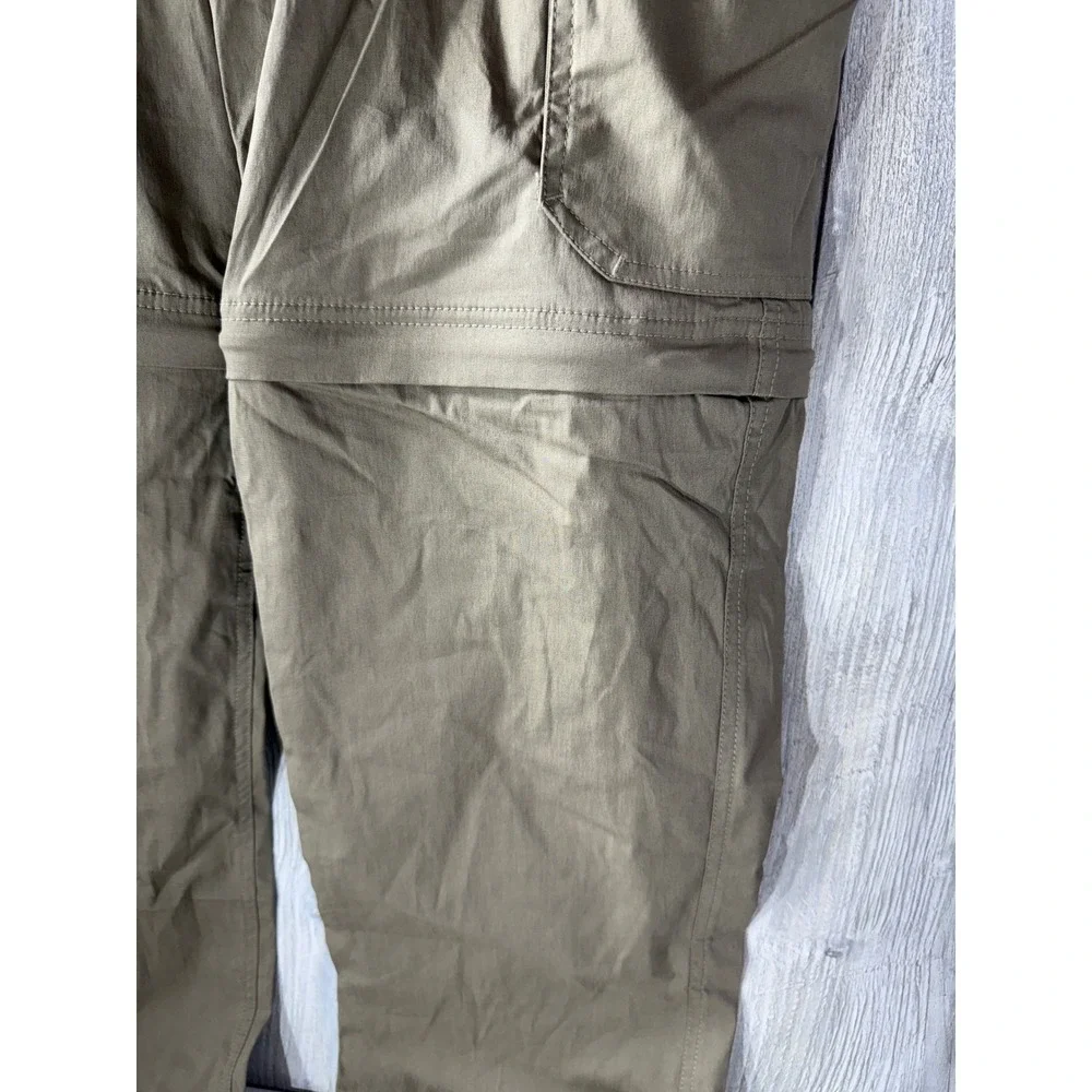 BC Clothing Mens Convertible Cargo Pants Khaki Tan Stretch Hiking Zip Off L x 30